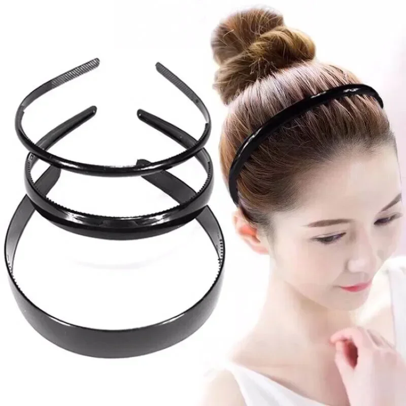 Black Wave Mens Women Unisex Plastic Resin Black Wavy Hair Head Hoop Band Sport Headband Hair Accessories Headdress