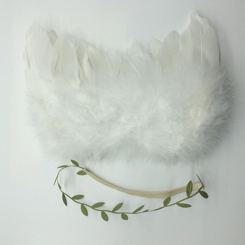 Pasgeboren Fotografie Props Infant Baby Meisjes Jongen Angel Feather Wings Feather Photo Prop Vleugels Hoofdband Kleding Haarband: Green Headband