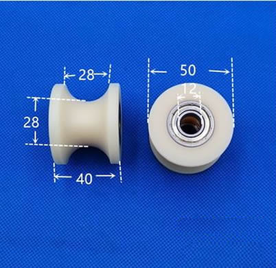 U-groef nylon katrol U-vormig Spoorwiel diameter 40 mm 50 mm 60 mm 70 mm 80 mm 120 mm Verschillende maten Geleidingsrol steunrol: green