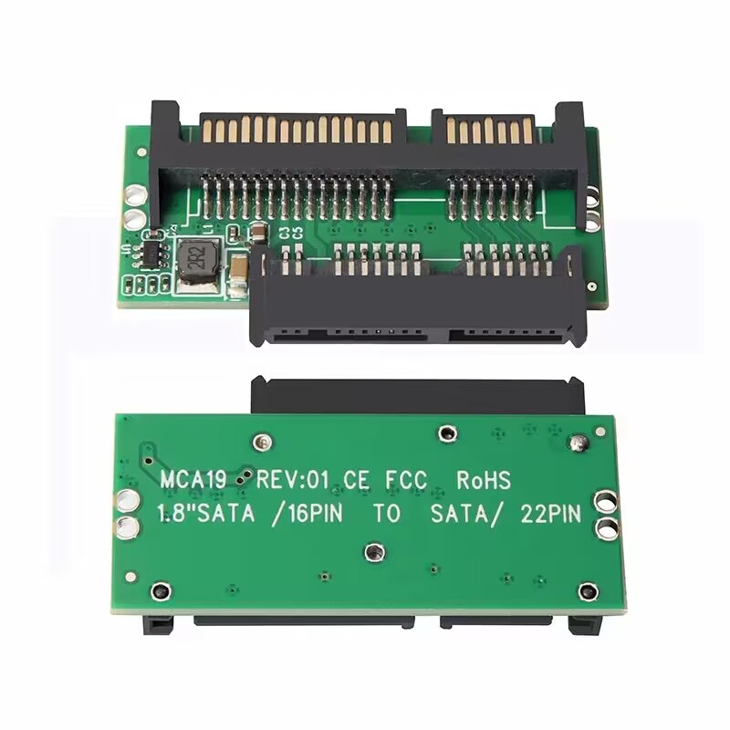 1.8 pouces Micro SATA HDD SSD 3.3V à 2.5 pouces 22PIN SATA 5V adaptateur