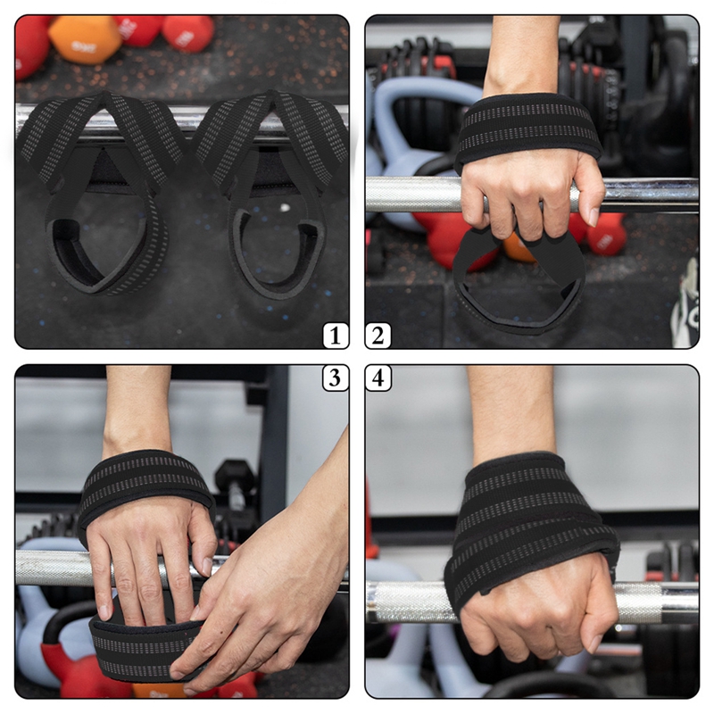 1 par vektløftingsbelte sklisikre sport Fitness håndleddsstropper treningsstøtte løftegrepbelte Fitness kroppsbygging