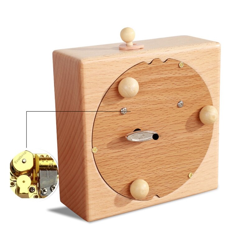 Carousel Musical Boxes Wooden Music Box Crafts Birthday Vintage