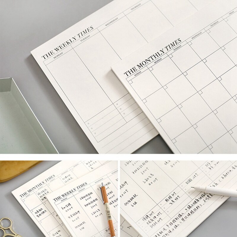 Planner Notebook Office Supplies School Stationery Monthly Weekly Planner 60 Inner Pages Day Planner Book Stationery