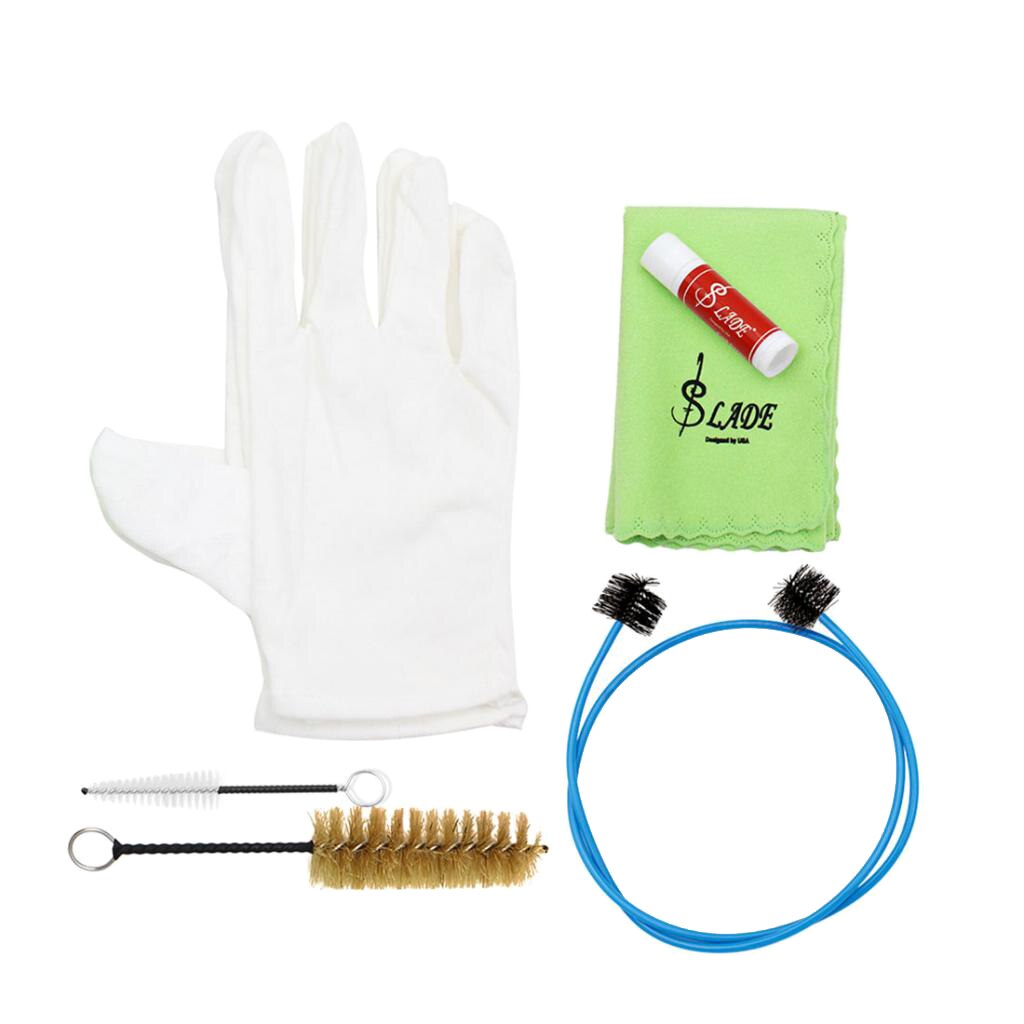 6 en 1 trompette/Trombone/corne/Tuba brosses trompette gants ensemble de lubrifiant en tissu