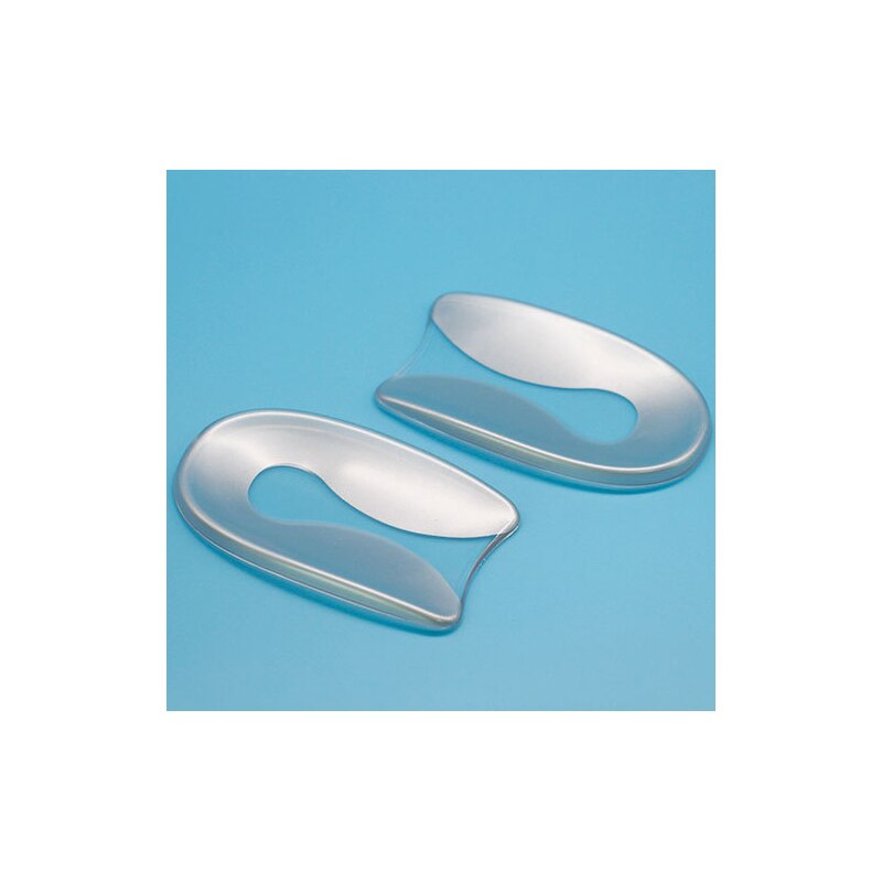 Plantillas de Gel de silicona para aliviar el dolor en el pie en forma de U, Protector de talón para fascitis Plantar, cojín de espolón para talón, plantilla de inserción de Zapata, unisex, 1 par: Plata / L