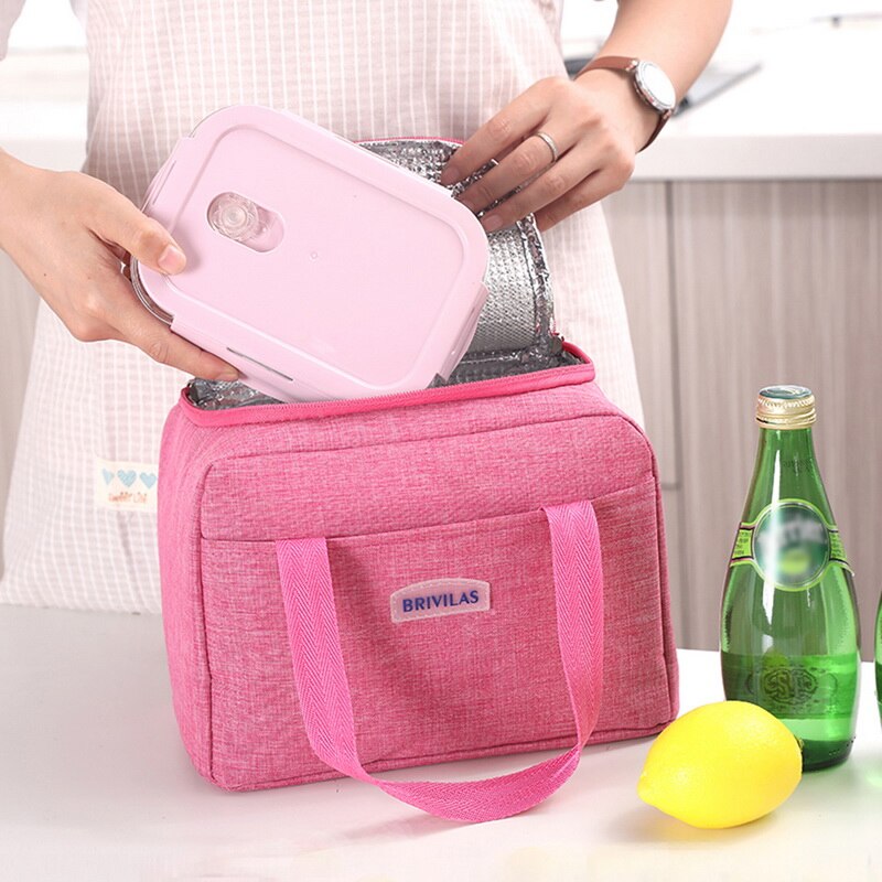 Tragbare Lunch Box Für Frauen Handtaschen Solide Kühler Picknick Taschen Isolierte Thermische Mittagessen Taschen Kinder Schule Lebensmittel Lagerung Tasche
