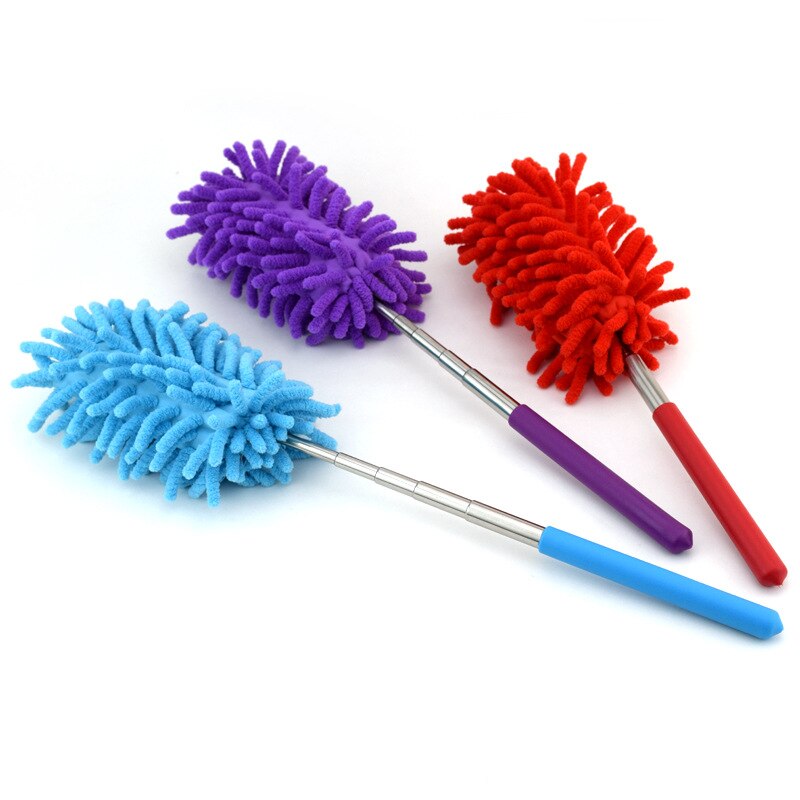 Vijf Sectie Intrekbare Stof Stofdoek Stof Borstel Microfiber Dust Collector Huishoudelijke Auto Cleaner Dust Handvat: Blauw