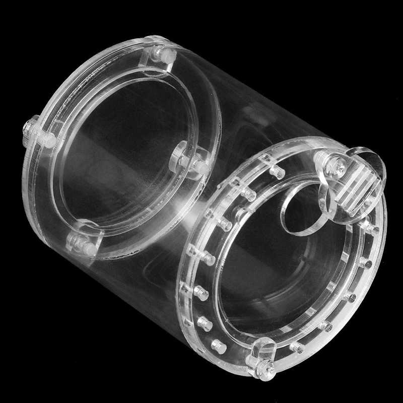 Cricket Keeper Portable Terrarium Acrylic Circular Small Animal Keeper Tank Feeding for Grasshopper Cricket