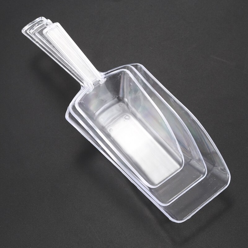Cuchara de plástico transparente con forma de raspador de hielo de 3 piezas
