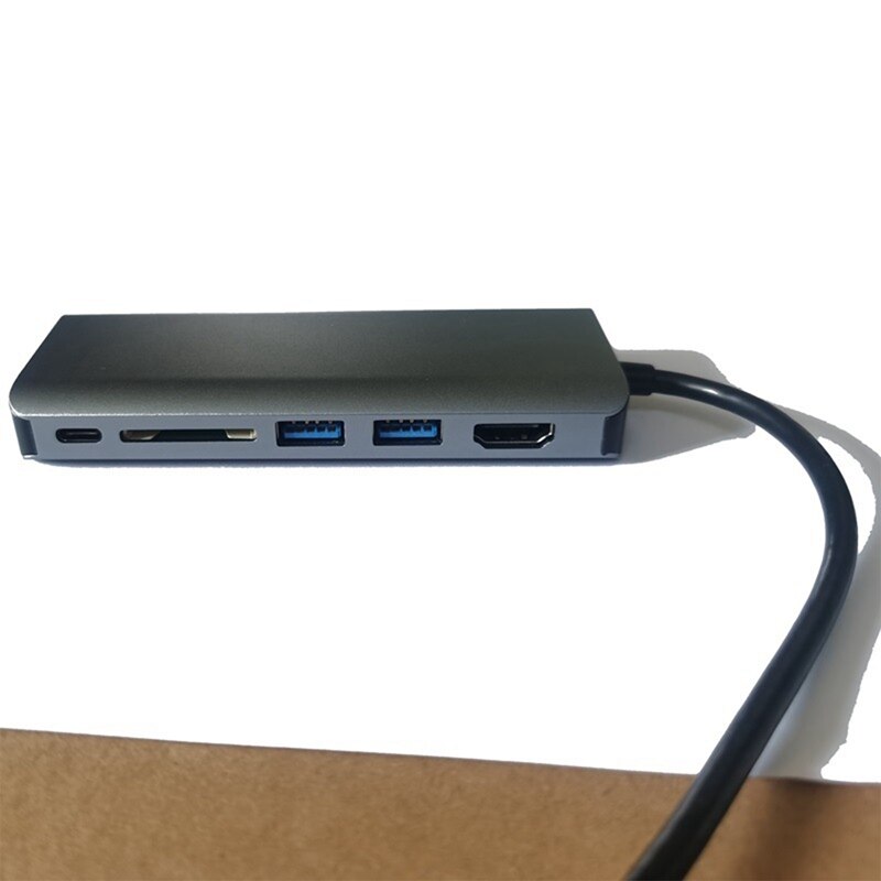 HOT-6 in 1 USB C HUB, a HDMI Gigabit Ethernet Port 2XUSB3.0 SD PD per PC Laptop