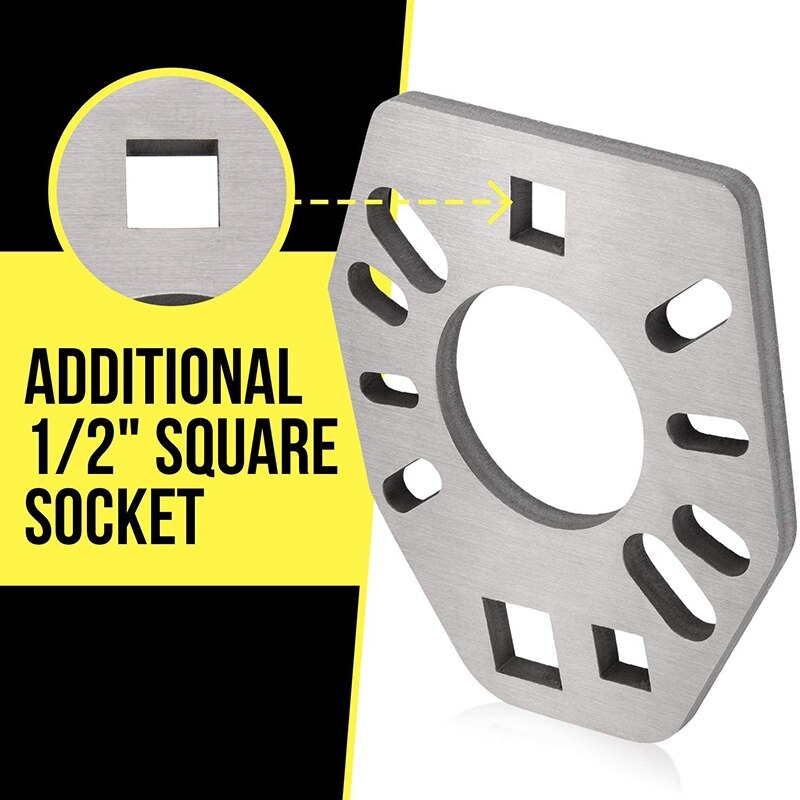 Stainless Steel Pinion Yoke Wrench Tool - Extra Strength Puller for Loosening Pinion Flange and Nuts -Extra 1/2Inch Hole