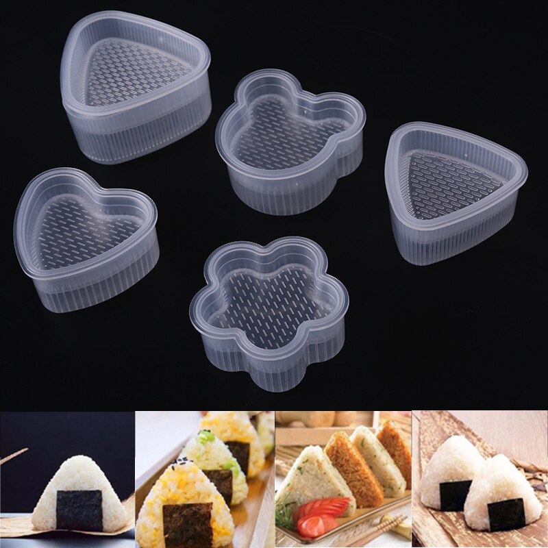 Clear DIY Sushi Mold Practical Kitchen Bento Decorating Sushi Onigiri Mold Food Press Triangular Form Rice Ball Maker Accessorie