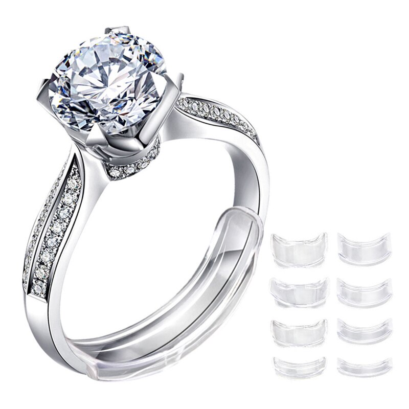 8 Maten Siliconen Onzichtbare Clear Ring Maat Richter Resizer Losse Ringen Reducer Ring Sizer Fit Elke Ringen Sieraden Gereedschap