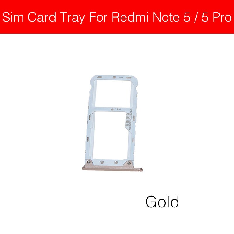 Sim Card Tray Adapter For Xiaomi Redmi Hongmi Red Rice Note 5 5A 5 Pro Sim Card Holder Slot Repair Replacement Parts: Gold RM Note 5 5 Pro