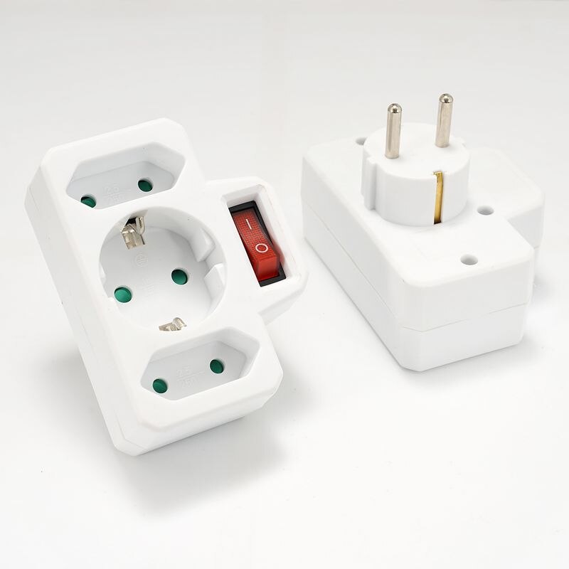 EU Standard Conversion Socket ON/OFF Switch 16A 250V France German Style Plug 1 to 2/1 to 3 Way Wireless Extended Socket CE