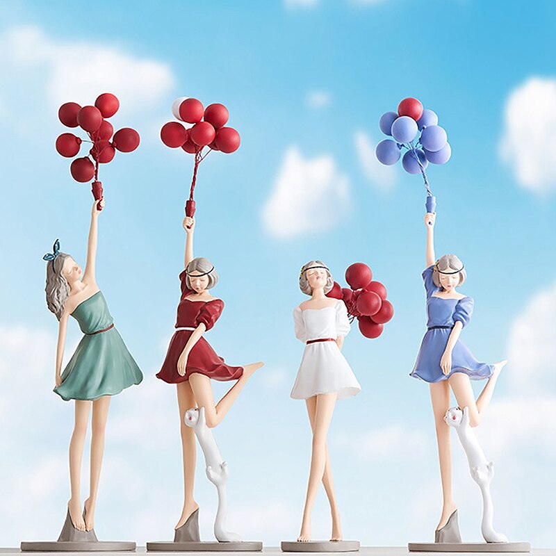Sculpture de ballon nordique en résine pour fille, ornement pour salon, chambre à coucher, décoration artisanale de bureau