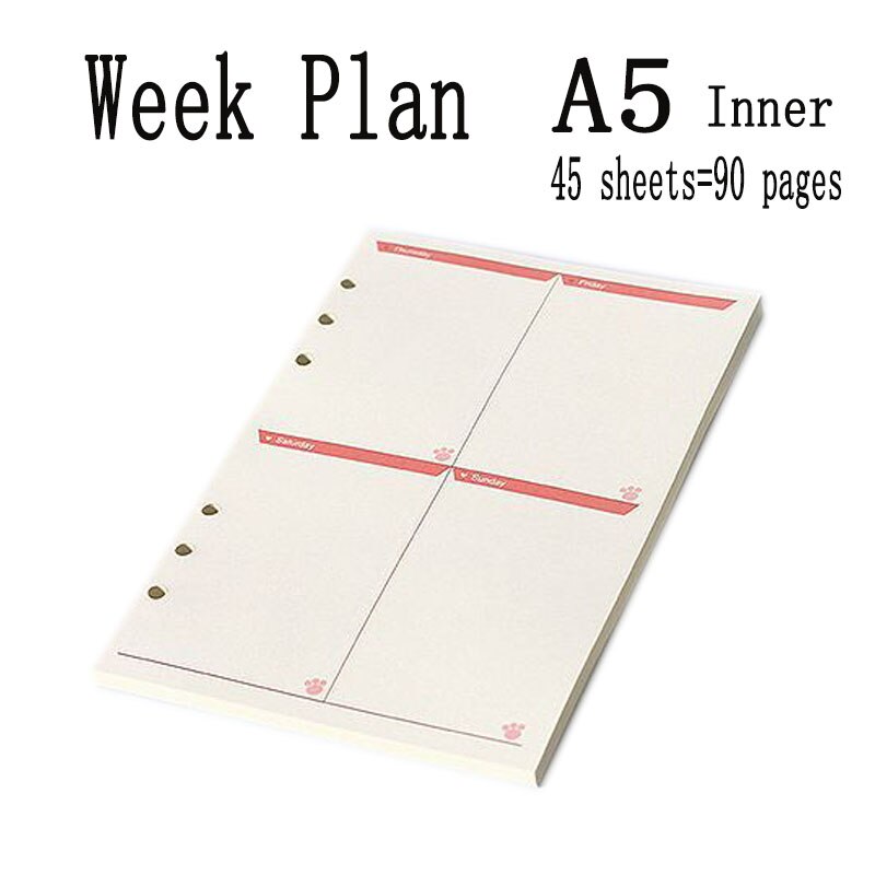 A5 leren kaft spiraal notitieboek ringband index tabbladen penhouder vulmiddel agenda planner accessoires dagboek: 4