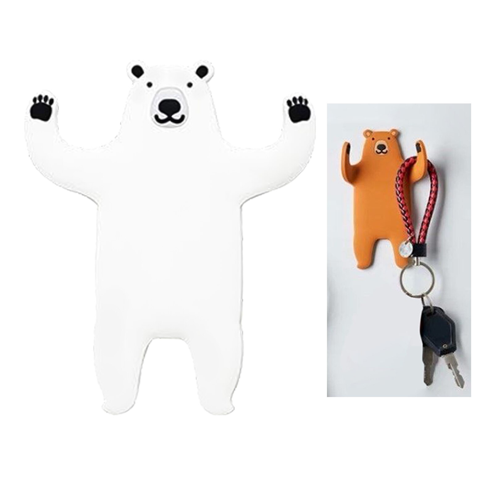 Dier Zelfklevende Haak Zelfklevende Sleutel Haken Hoed Haken Muur Haak Benodigdheden: White Bear