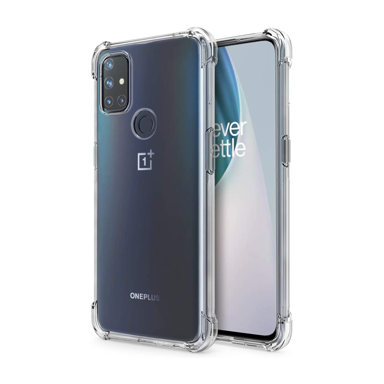 Capa de silicone à prova de choque para oneplus nord n10 n100 5g nordn10 nordn100, proteção traseira macia e transparente: Oneplus Nord N10 5G