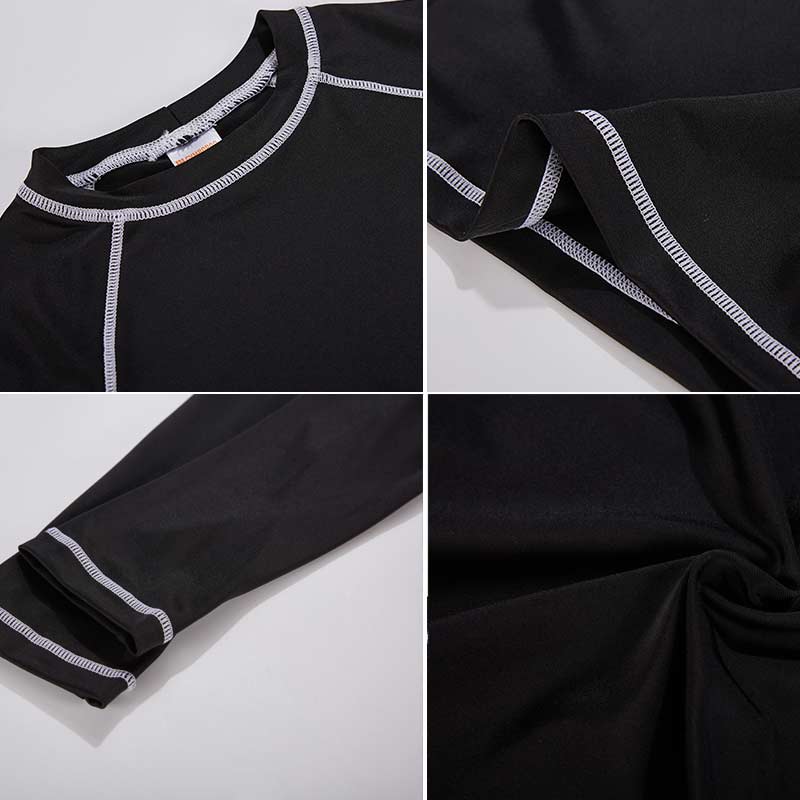 Jongen lange mouw surfwear SPF 50, effen kleur strand top