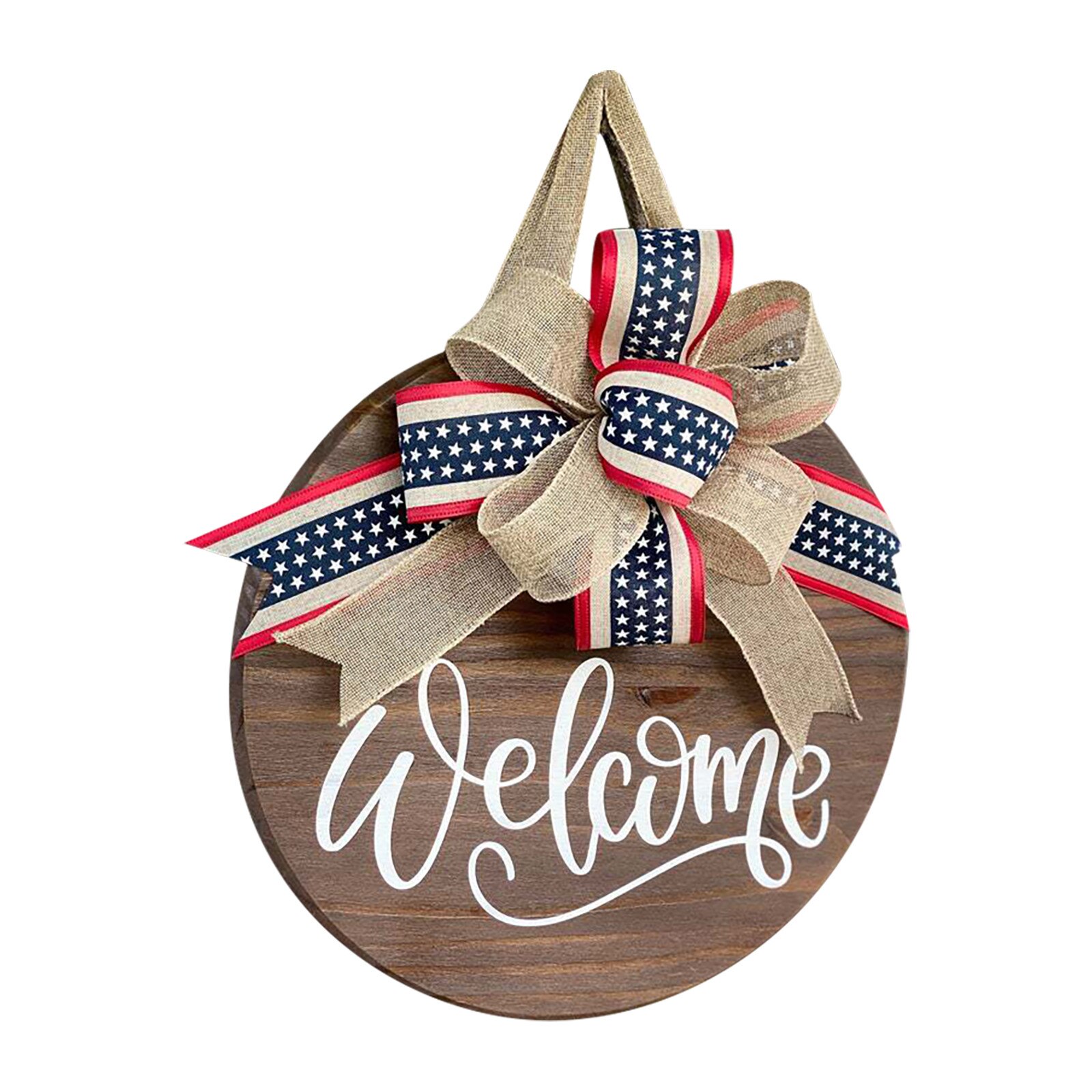 Couronne De Bienvenue Patriotique USA - Drapeau Américain Rouge Blanc Bleu