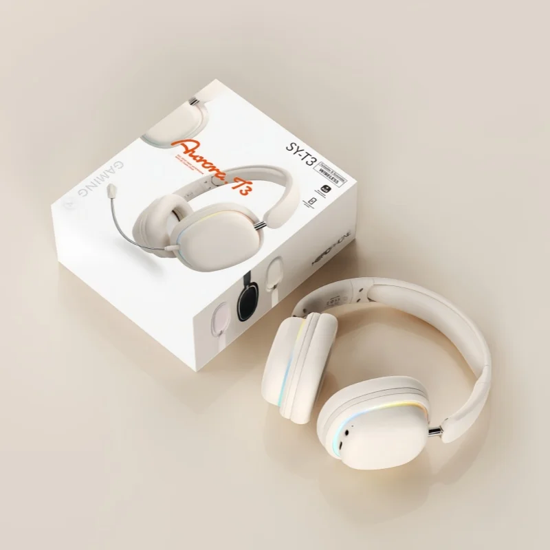 sonore de son Surround à 360 degrés pliable sans fil Bluetooth 5.3 monté sur la tête écouteurs de jeu et Esports: Rouge