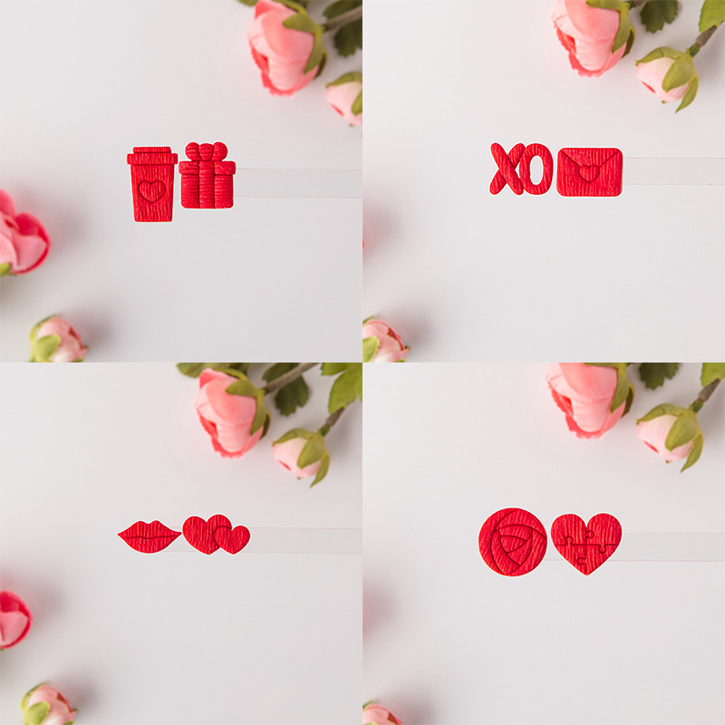 Serie del Día de San Valentín, moldes de corte de arcilla polimérica, cortadores con forma de corazón de amor para pendientes DIY, fabricación de decoración de joyería