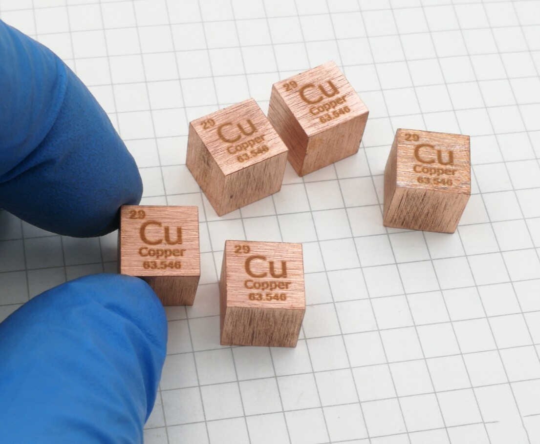 10x10x10mm Metal Cube Chemical Elements Periodic Table Elements Physical Decoration Cube Collection Copper Cube 1 Inch Cub