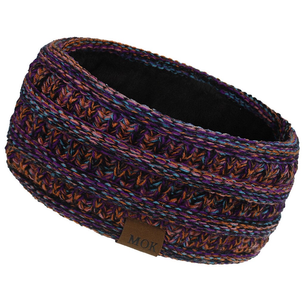 Turbante deportivo de punto para mujer, banda ancha elástica para la cabeza, para invierno, Otoño,