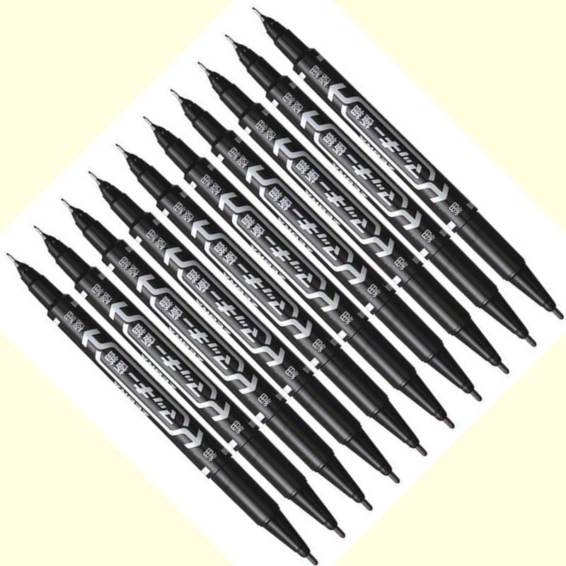 Zwart Rood Dual Tip Marker Fineliner Kunstenaar Comic Tekening Schilderen Pen Mark CD Glas Hout School Kantoorbenodigdheden Briefpapier MP20
