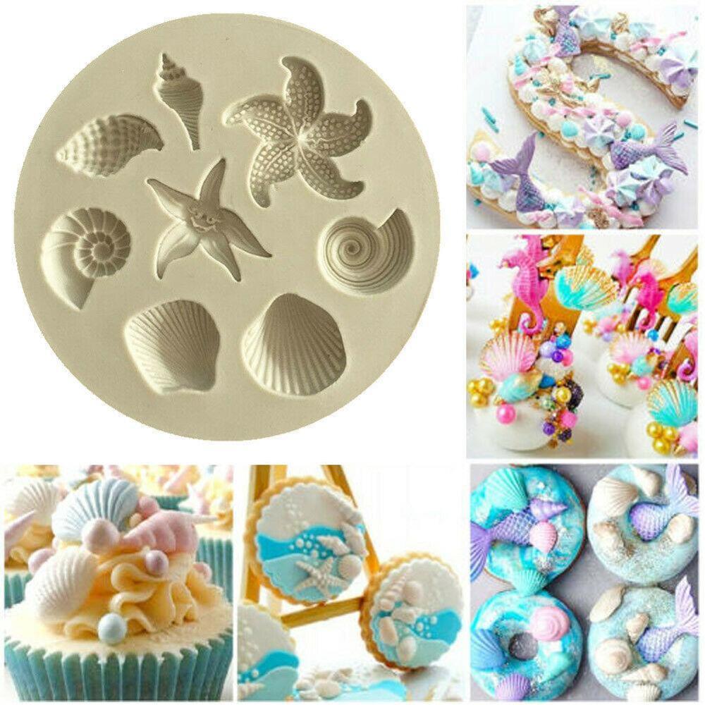 1Pc Schelp Schelp Siliconen Cake Mallen Diy Fondant Taart Decoreren Gereedschappen Gumpaste Chocolade Snoep Zeep Klei Mallen