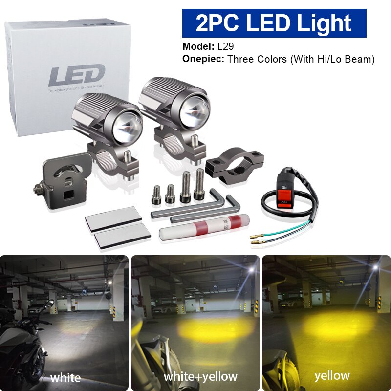 Motorrad Scheinwerfer LED Scheinwerfer Scheinwerfer Nebel Kopf Licht Für BMW R1100RT R1100RT R 1100 RT K1600GT GTL R1200RT K1300R K1300: 2Stck L29 Tri-Farbe