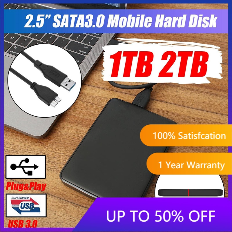 External Hard Drive USB3.0 HDD HD Hard Disk 1TB/2TB Mobile Hard Disk HDD Storage Devices For Macs Computer Desk Laptop