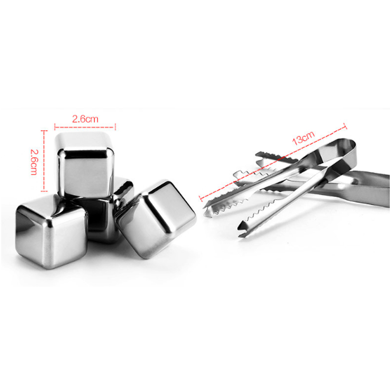 Reusable 304 stainless steel ice cubes quick ice grain chilling stones for whiskey wine coffee drink bar wine Cold Longer