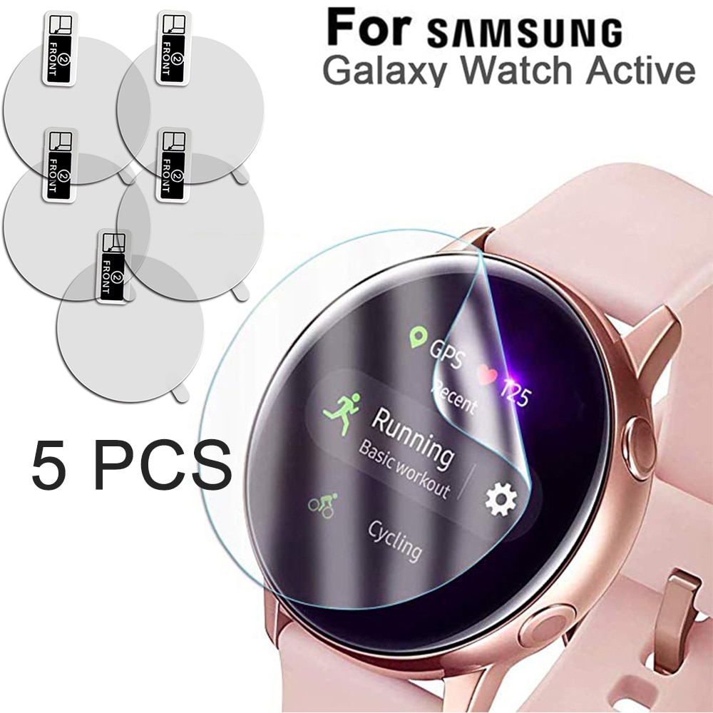 5 stk high definition anti-shock film til samsung galaxy watch active sm -r500 smart watch eksplosionssikker skærmbeskytter