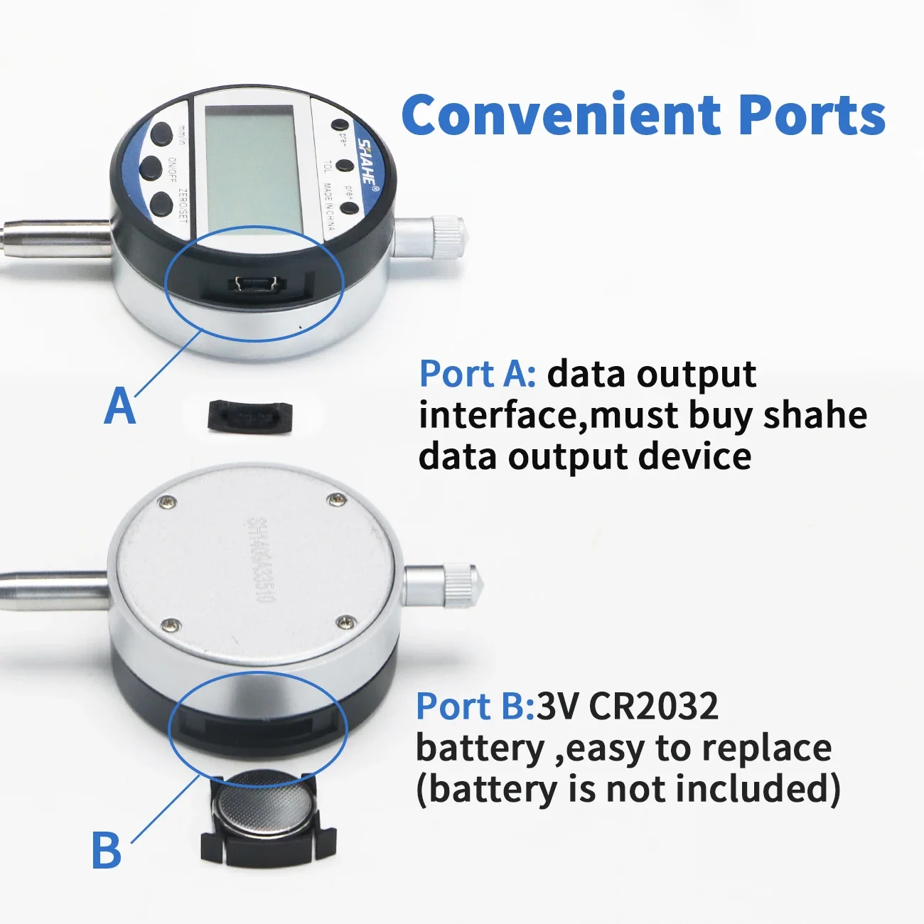 SHAHE Type Indicator 0-12.7/25.4 mm 0.01 mm Digital Dial Gauge Precision Measurement Tools Digital Dial Indicator