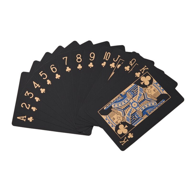 Sort vandtæt pvc ic spillekort sæt holdbart poker brætspil texas ic box-pakket 54 stk / dæk