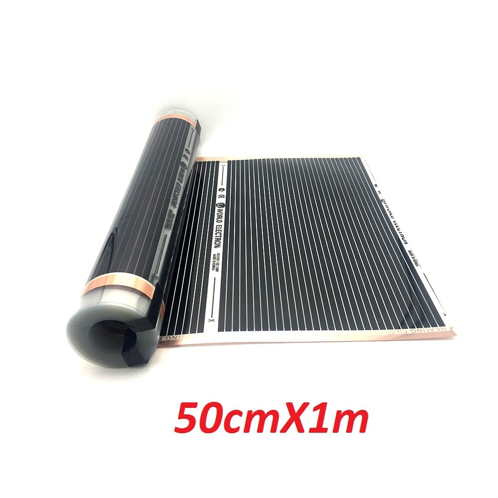 400w/m2 Infrared Carbon Underfloor Heating Film AC220V Warm Floor Mat: 50cmX1m