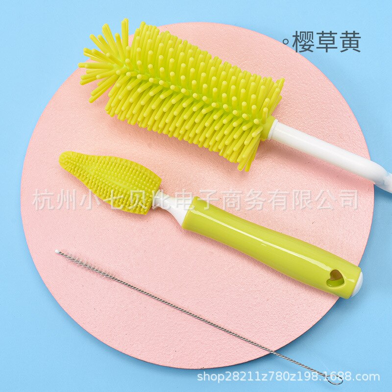 Cepillo para biberón giratorio de Gel de sílice, 360 du, para infantes nai zui shua, cepillo para biberón, combinación xi bei shua, biberón