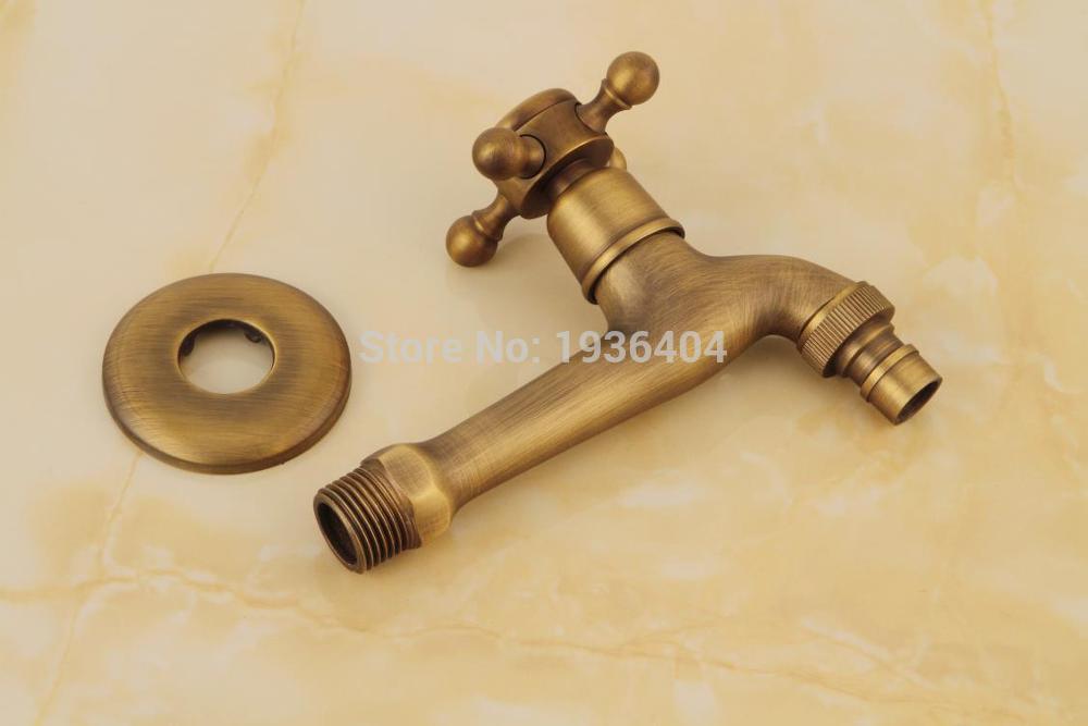 Long Spout Laundry Faucet Antique Single Cold Washing Machine Taps Wall Mounted W203