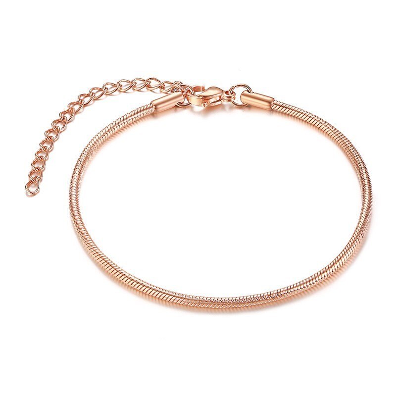 585 roséguld kedjor kvinnor armband armband rostfritt stål pulseira feminina tillbehör ingen blekning: Br -655r bild