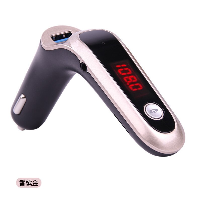 CRA S7 Bluetooth Hands-free Car Kit MP3 Bluetooth Player Bluetooth Hands-free Car Kit MP3 Hands-Free S7 Vehicle-mounted FM Emitt: Luxury Gold Color
