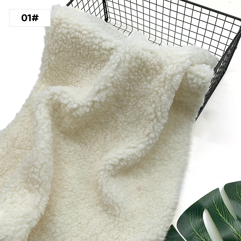 1 Uds., 45x50cm, nueva tela para peluche, felpa Granular suave, Material hecho a mano DIY, ropa, juguete, tela de lana de cordero,: BLANCO