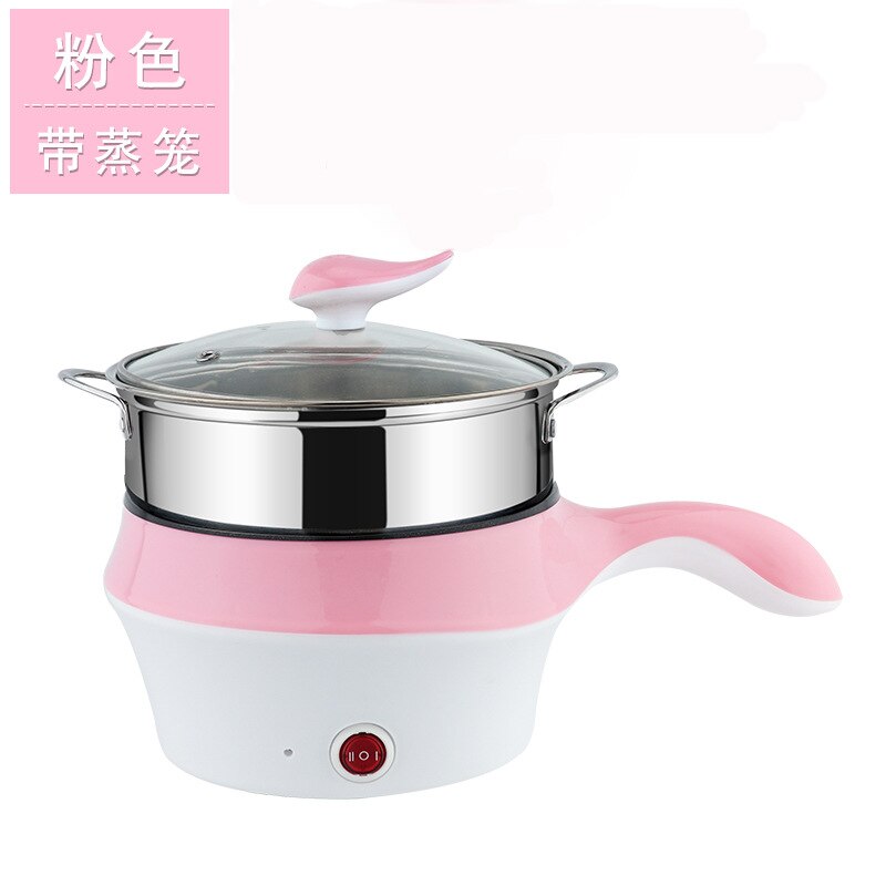 Multi-function electric cooker mini electric cooker dormitory cooking pot non-stick electric cooker small electric cooke: pink 1.8L