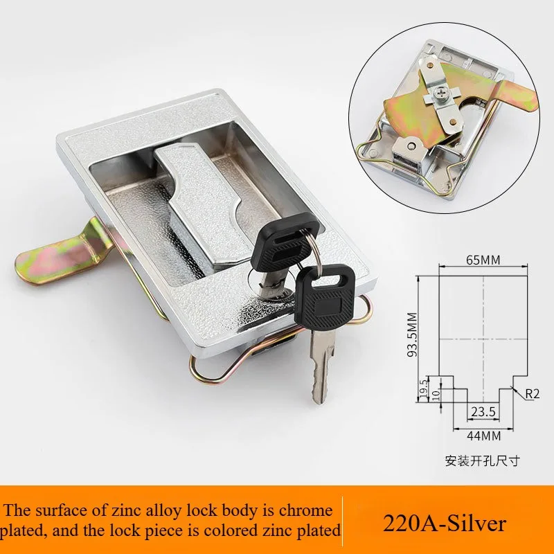 Cerradura de puerta de gabinete, hoja de hierro, archivador, biela, cerradura, herrajes para muebles DIY: Plata