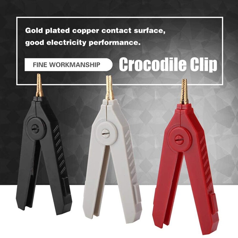3Stck Alligator Klemmen Kupfer Gold Überzogen Alligator Klemme LCR Kelvin Prüfung Clip 20A Vergoldung Kupfer Alligator Schellen