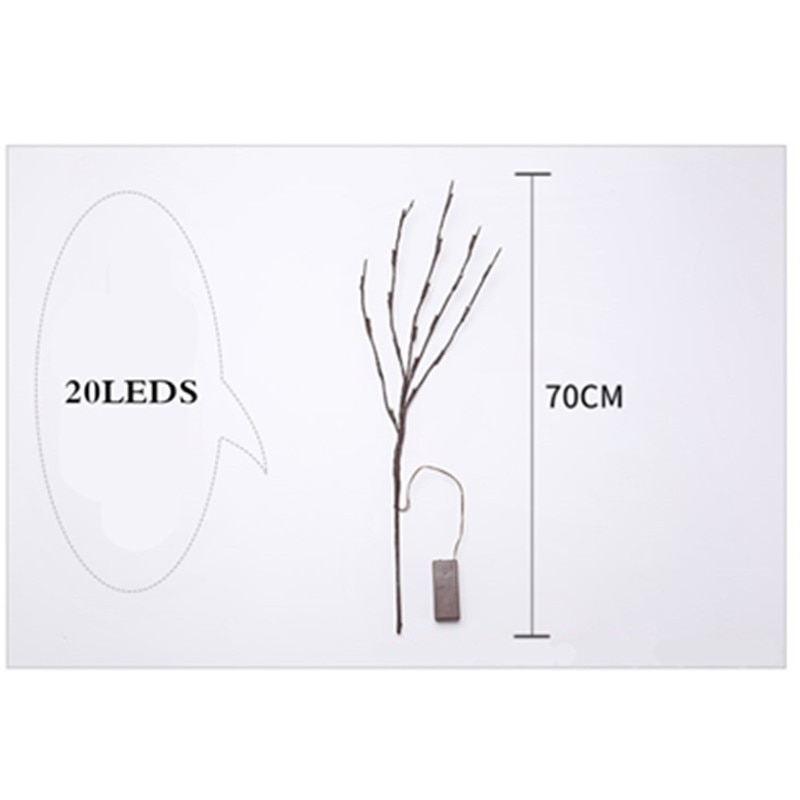 Coquimbo 20 Bulbs LED Willow Branch Lamp Battery Powered Natural Tall Vase Filler Willow Twig Lighted Branch For Home Decoration