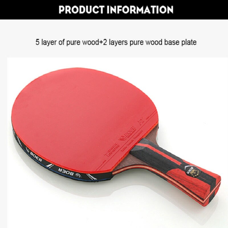 1 pçs profissional 6 estrela ping pong raquete de tênis de mesa bat lâmina de carbono ping pong bat 7-ply paddle tênis de mesa pingpong traing