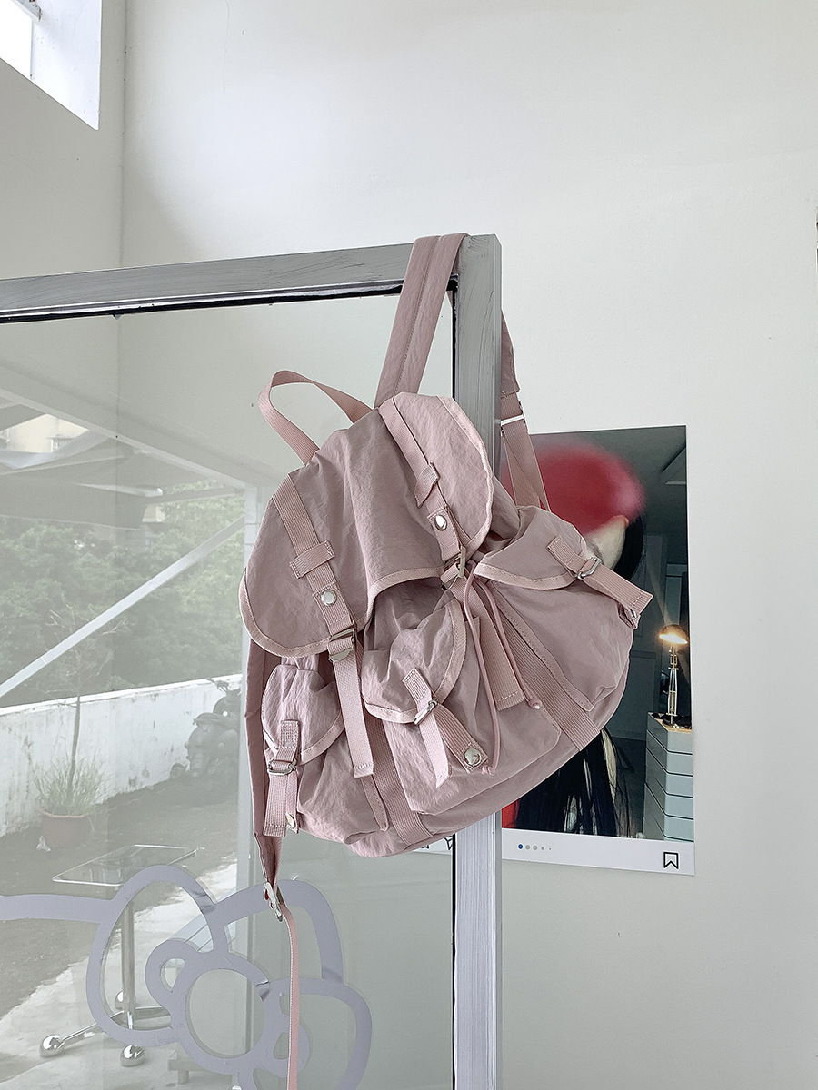 Plecak o pojemności, wysokiej klasy w dotyku, lekka podróż, niszowy design, letni koreański styl, plecak podróżny dla studentów college'u: Różowy