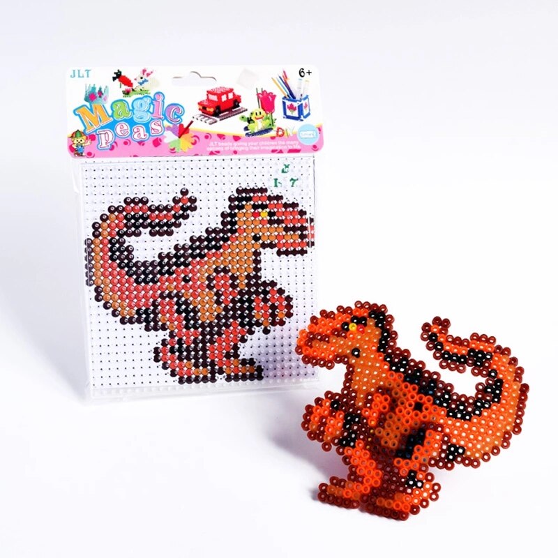 Hama Zekering Kralen Gehoornde Dinosaurus Educatief Diy Speelgoed 5Mm Hama Kralen Kit Leren Speelgoed Voor Kinderen Zekering Kralen